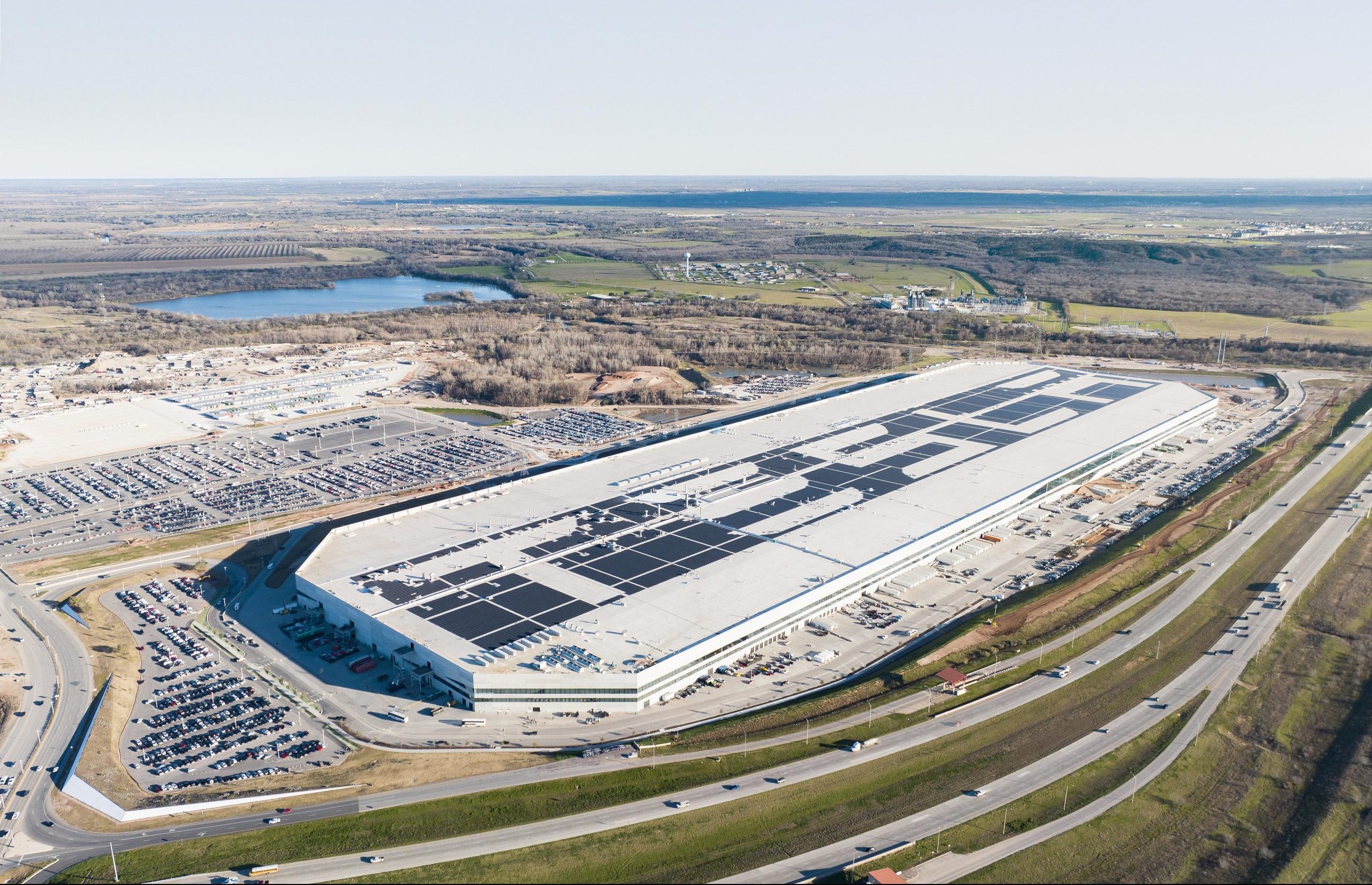 tesla giga texas aerial shot